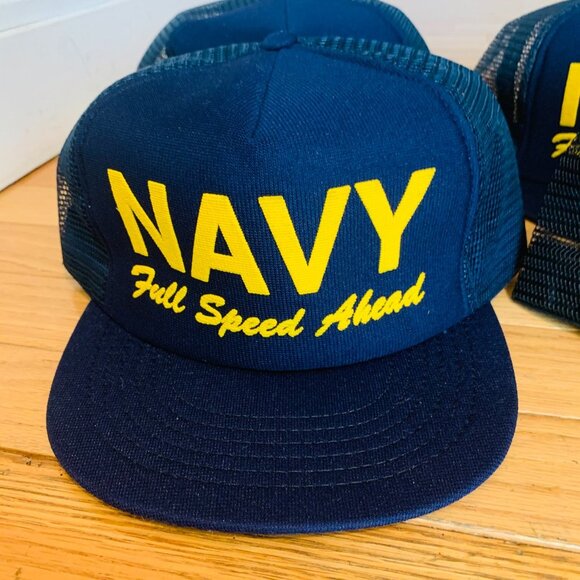 Lot of 3 Trucker NAVY Hats Caps and 1 NRA Hat - Picture 5 of 13